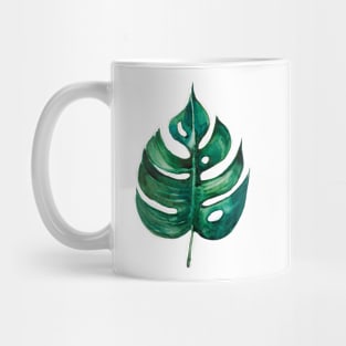 Dark Tropical Leaf Sketch Pattern Mug